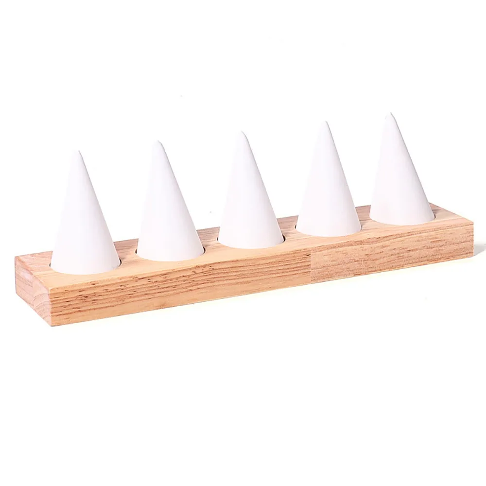 

Jewelry Display Cone Shape Rings Holder Multiple Size Lightweight Flannelette Rings Display Stand Storage Rack Vintage