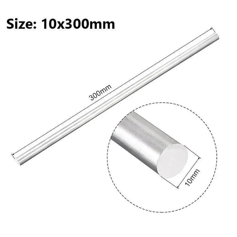 1~10pcs 6061 Aluminum Solids Round Rod Bar, Dia 2-180mm Length 20-500mm, Solids Metal Stock for DIY Lathe Tool