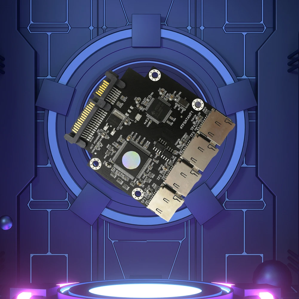 

4-портовый адаптер SD-SATA со стабильной передачей, самодельный твердотельный накопитель SSD 2,5 дюйма для материнской платы компьютера, рекордер на жестком диске