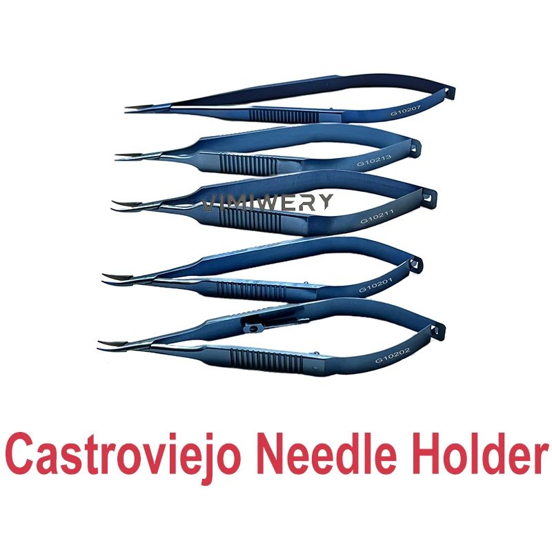 카스트로비에조 거치대 곡선 팁 티타늄 바늘 홀더, 눈꺼풀 도구, 안과 수술 기구