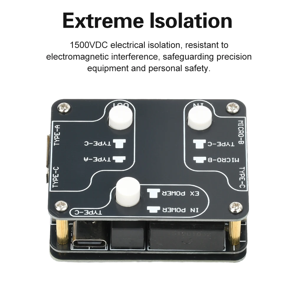 U8Pro USB 2.0 Isolator High-Speed Isolation Module 480Mbps Audio Noise Filter with 1500VDC Protection Plug-and-Play DAC Decoders