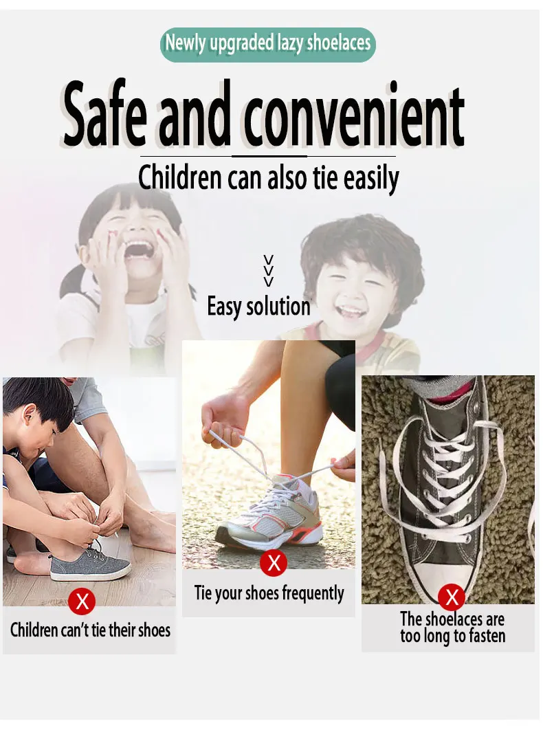 1 Pair No Tie Shoelaces For Sneakers Elastic Shoelace Metal Spring Lock Man And Woman Shoe Accessories Lazy Shoe Laces 100cm