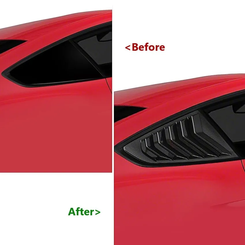 Car Rear Window Louvers for Ford Mustang 2015-2022 Shutter Blind Triangular Trim Cover Car Accessories Aftermarket