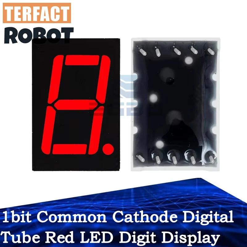 1~20PCS TERFACT Tubo Digital de Cátodo Comum de 0,56 polegadas 1 Dígito LED Vermelho Display de Dígitos 7 Segmentos 0,5 polegadas 0,56 polegadas 0,56'' 0,56in