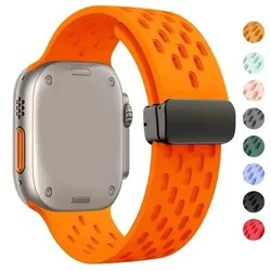 Magnetic Buckle Strap for Apple Watch bands 44mm 40mm 49mm 45mm 41mm 42mm 38mm 45 mm bracelet iwatch series 3 6 7 8 9 SE ultra 2