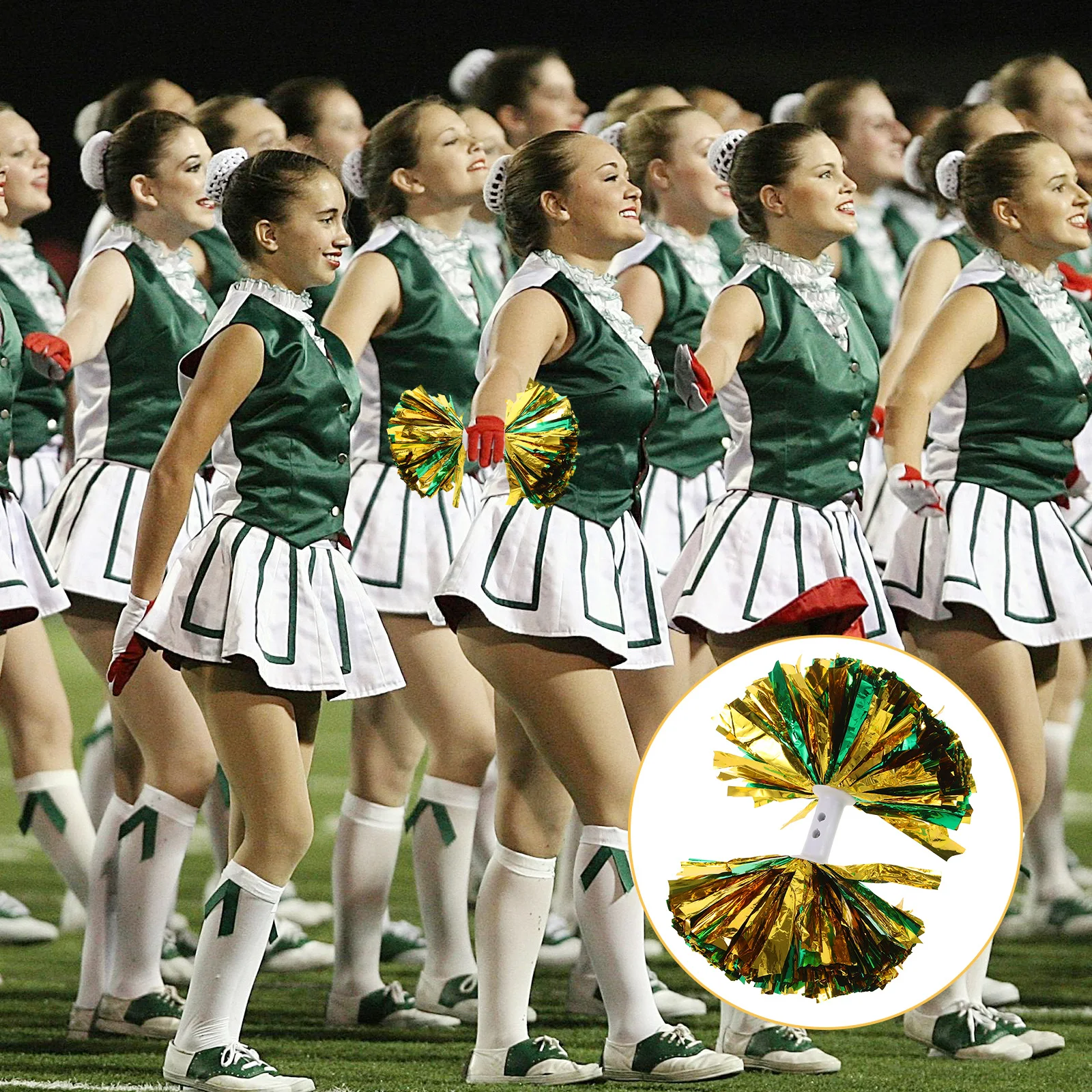 

2pcs Cheerlead Pom Poms Cheerleader Pompoms For Sports Events Reusable Glittery Dance Accessories Cheerleading Equipment Team