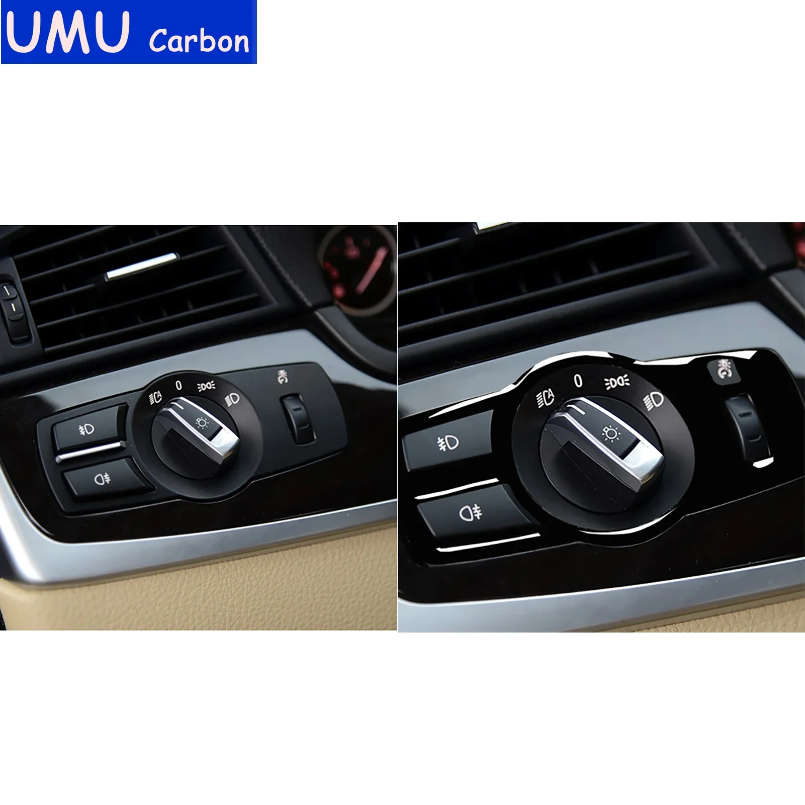 For BMW F10 F07 F01 F25 F26 Accessories Car Black Plastic Dim Control Switch Trim Sticker Decoration