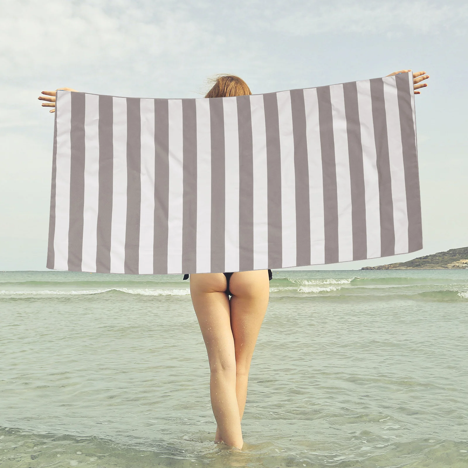 

1Set Stripe Beach Towel High Absorption Skin Friendly Comfortable Towel for Beach Pool Outdoor Indoor Recreation