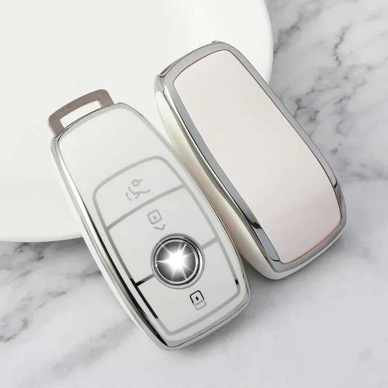 TPU Car Key Case Cover for Mercedes-Benz A B C E G S Class CLA CLS GLA GLB GLC GLE GLS EQA EQB EQC 3 Buttons Auto Accessories