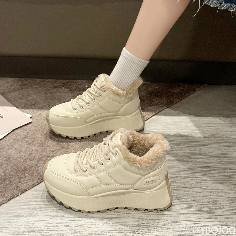 

Женская осенне-зимняя новая универсальная женская обувь на толстой подошве, нескользящая удобная обувь, модные простые теплые женские ботинки