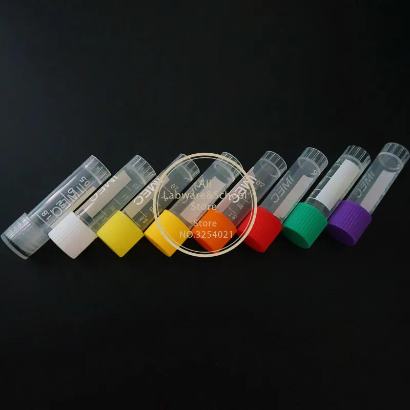 24/50Pcs 1.8ml(2ml) Cryovial Plastic Test Tubes Cryo Vial Freezing Tube Cold Storage Tube With Gasket