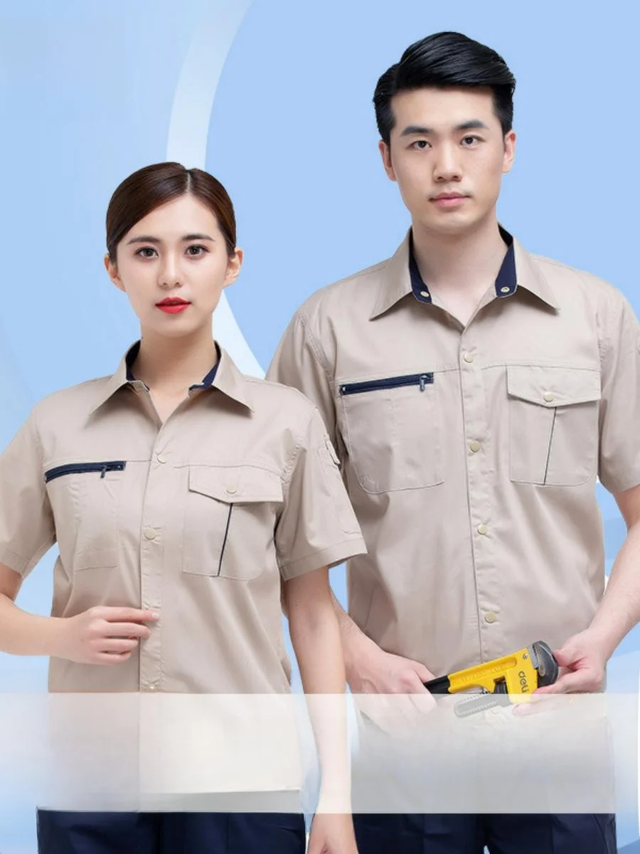 

Men's Work orm Set ort Sve Breathable Cleaning Crew Proper Management Workwear Embroidered Printed Summer Du