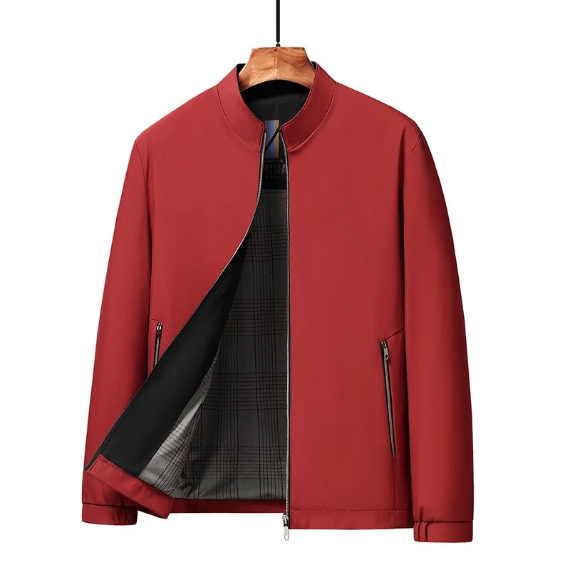 

2025 New Arrival Men's Casual Jacket Solid Windproof Stand Collar Business Fashion No Iron Men's Top Jacket Autumn Outdoor Coat