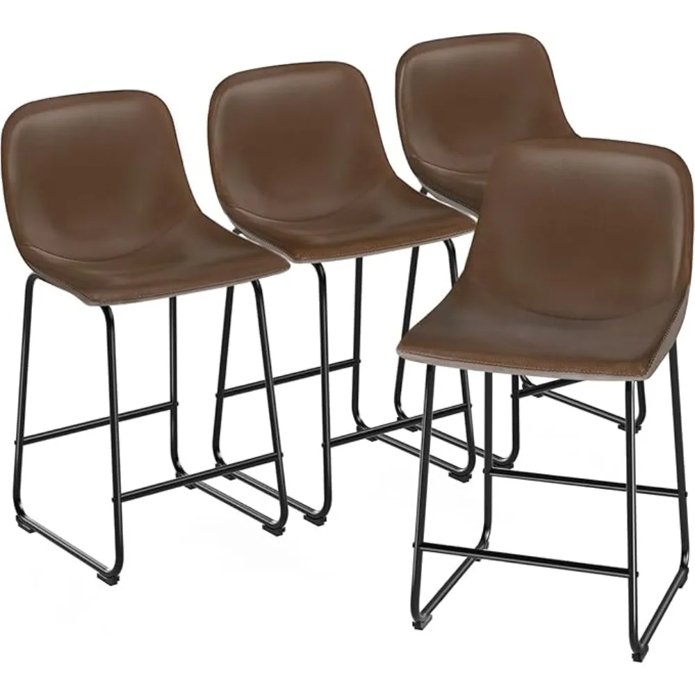 Furniture Counter Stools Set of 4, 24 inch Counter Height Bar Stools Hold up to 500 lbs, Armless Counter Height Chairs