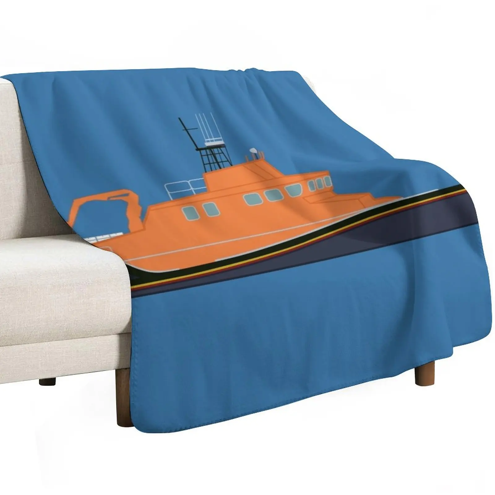 Lifeboat (Severn Class) Throw Blanket Beautifuls Shaggy Cute Winter beds Retros christmas gifts Blankets