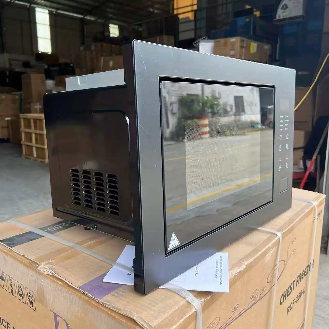 Embedded Microwave Oven with Household Stainless Steel Panel, 25L Flat Type, Black Integrated Oven Door Design