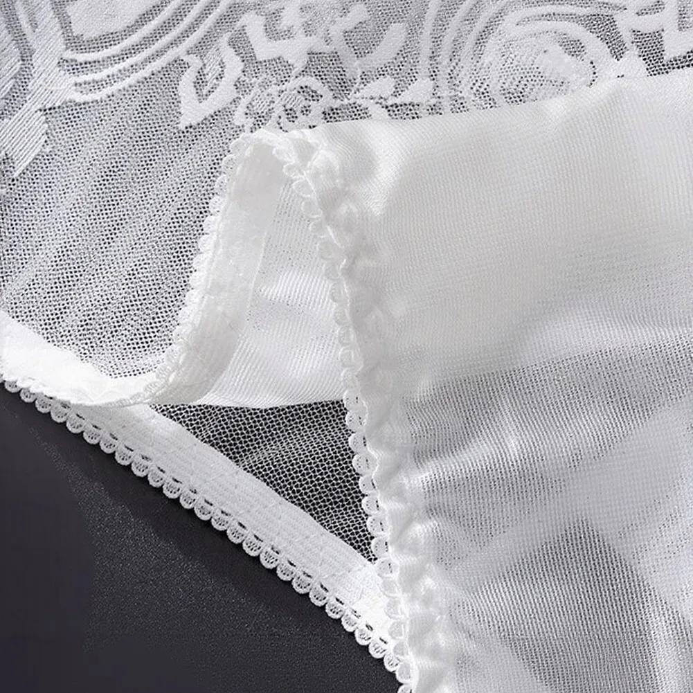 Men Sexy Lingerie Thin Lace G-String Low-waist Underwear U Pouch Sheer Mesh Thongs Sissy Briefs Quick Drying