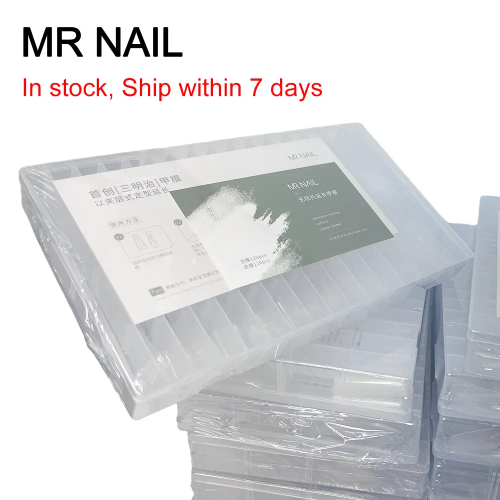 MR NAIL Sandwich Nail Mode Rapid Extension Paperless Tray Crystal Included Bottom and top template Easy ExtensionFor Nail Salon