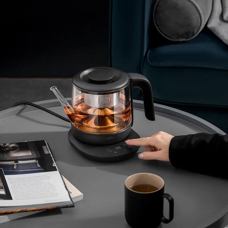 Silent Glass Water Boiling Tea Steaming Kettle Smart Constant Temperature Insulation Anti-dry Burning 0.8L Electric