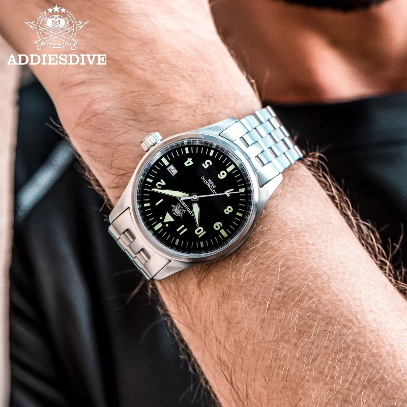 ADDIESDIVE NH35A Orologi da polso meccanici da uomo di lusso Orologi analogici impermeabili luminosi in acciaio inossidabile Orologio automatico da sub