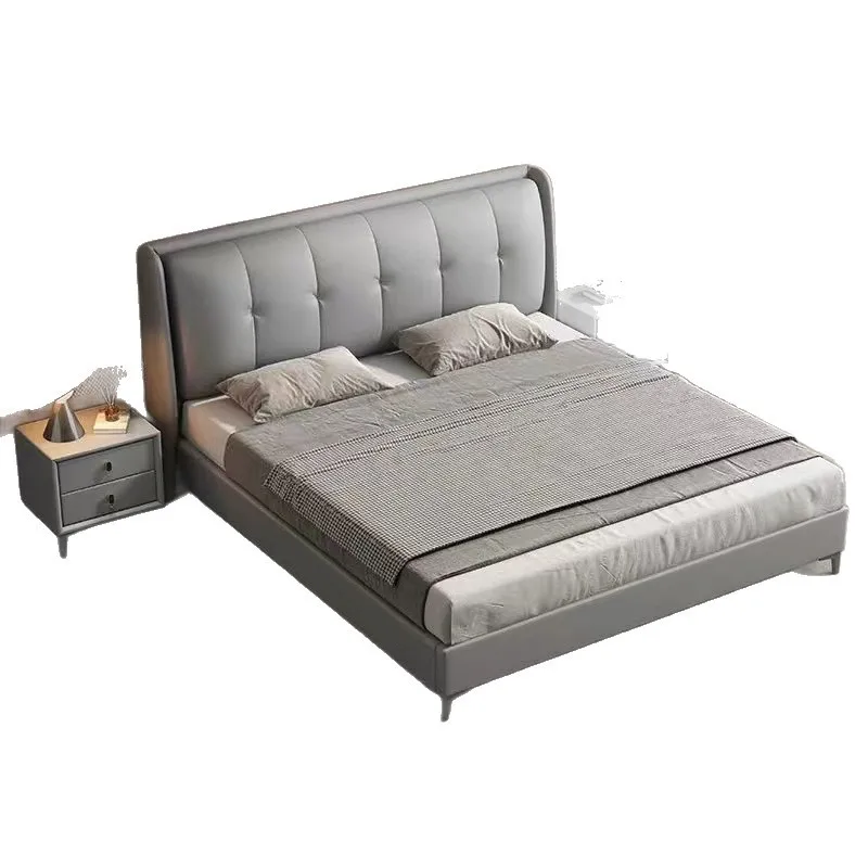 

Modern simple , light luxury small apartment soft bag , Nordic master bedroom double bed