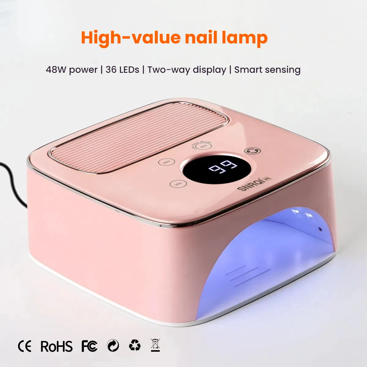 M6 Dual Light Source High Power Fast Drying LED Nail Lamp with Smart Touchscreen DIY Manicure Nail Art Home Gel Nail Curing
