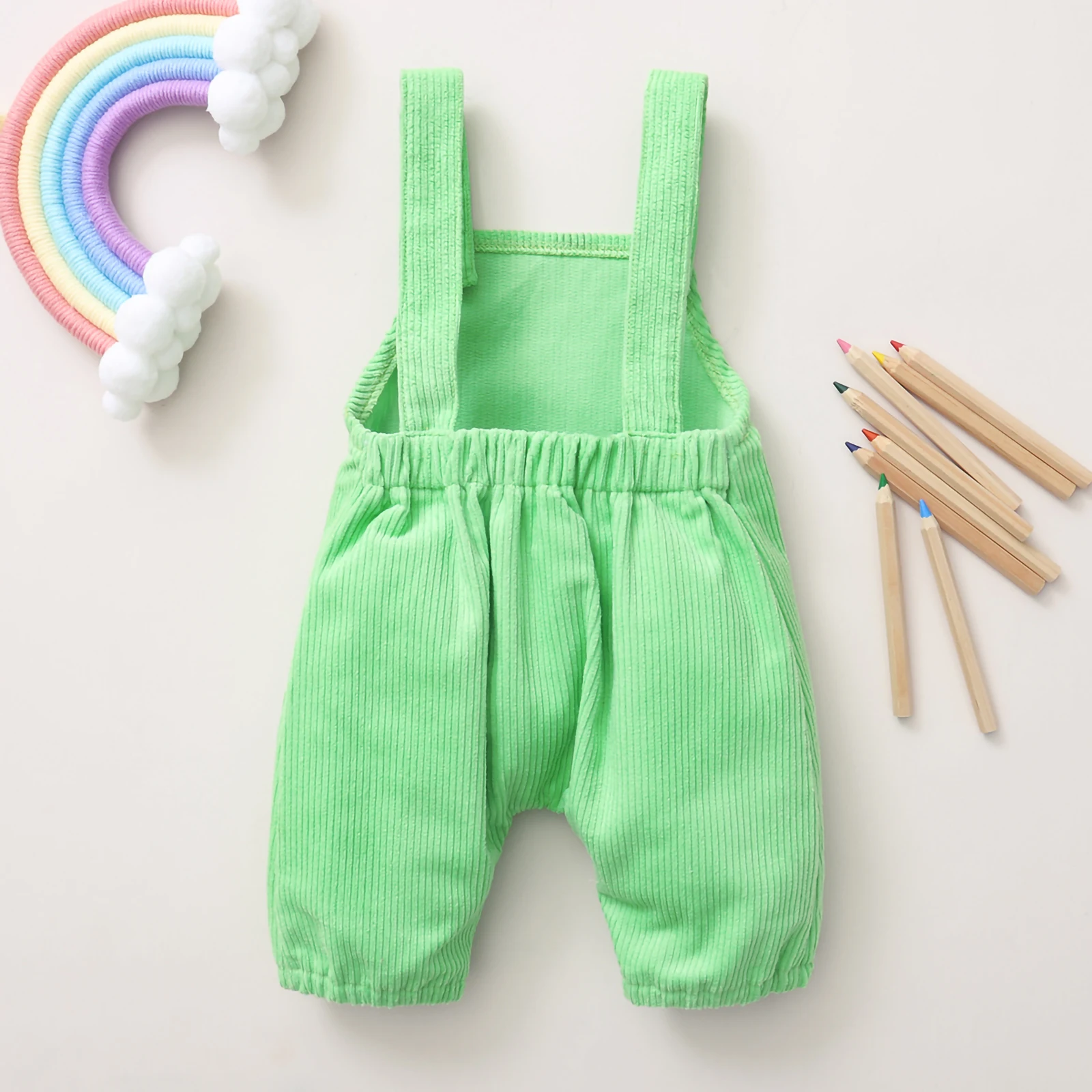 Infant Baby Girl Boy Jumpsuits Solid Color Sleeveless Suspender Pants Toddler Kids Overalls with Pockets