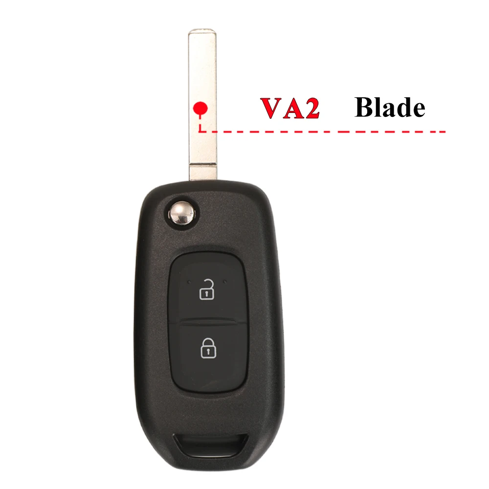 jingyuqin Flip Remote Car Key Shell 2Button For Renault Dacia Logan 2 Logan II 2018 2019 2020 HU136te / HU56R/VA2/HU136 Fob Case