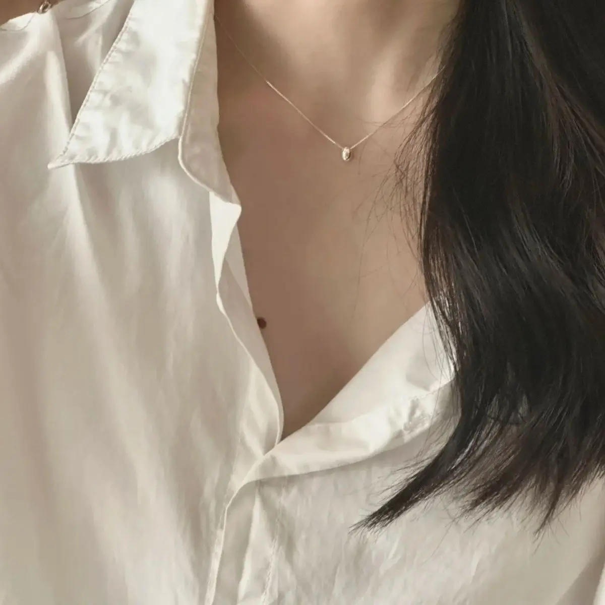 جديد 925 فضة عقد من اللؤلؤ شخصية بسيطة سحر هندسية قلادة المختنق هدية عيد ميلاد المرأة غرامة مجوهرات