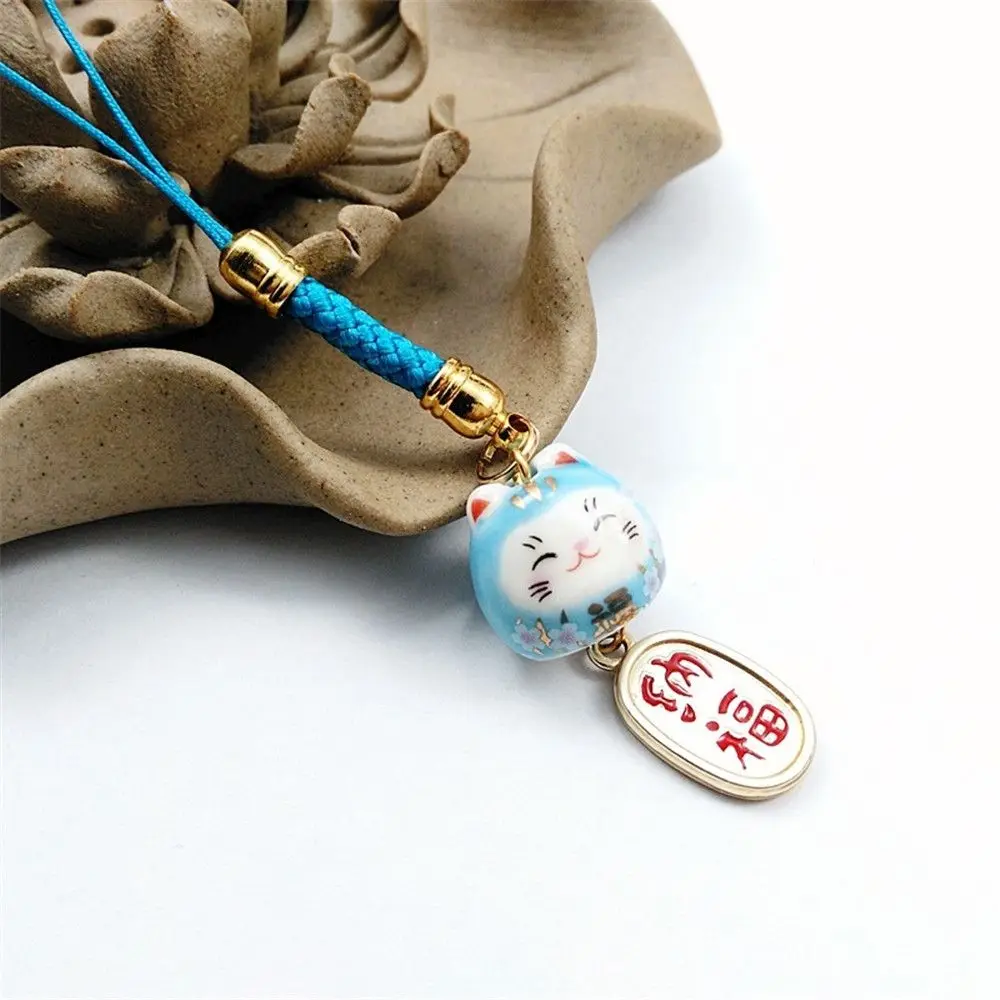 Rope Decor Lanyard Japanese Phone Straps Bag  Accessories Lucky Cat Phone Key Strap