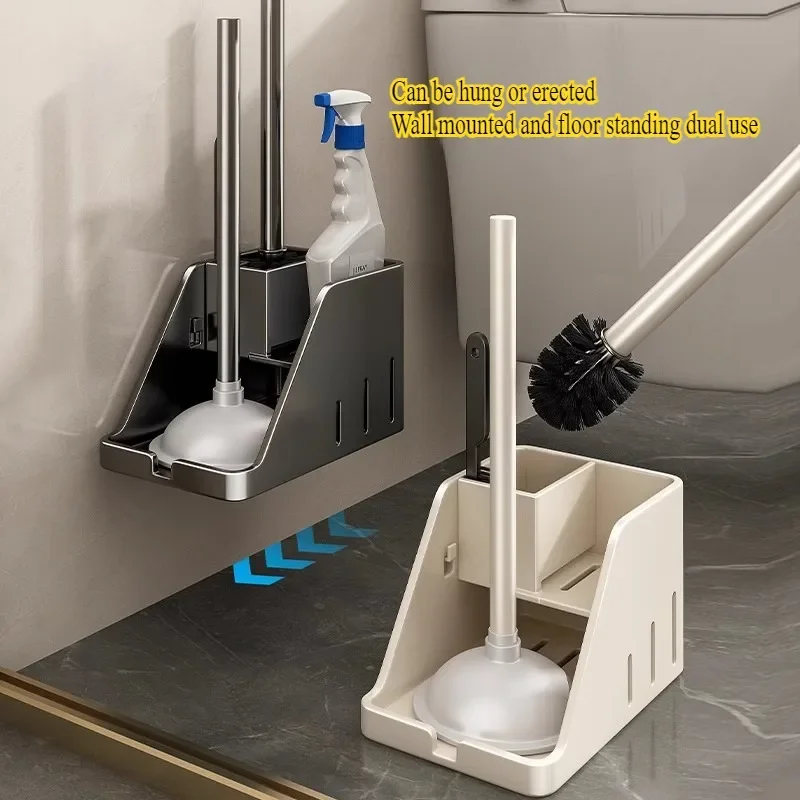 

Toilet Brush Storage Rack for Household Use No Dead Corners Wall Mounted Bathroom Brush Bathroom Cleaning Tool