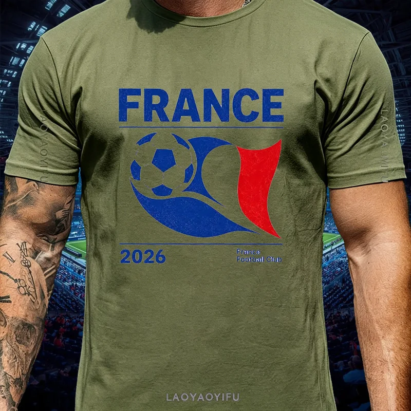 Match Day Outfit Unisex T Shirt France Triple Rooster Two Stars Flag Graphic Cotton Custom Patriotic Football Short Sleeve Top