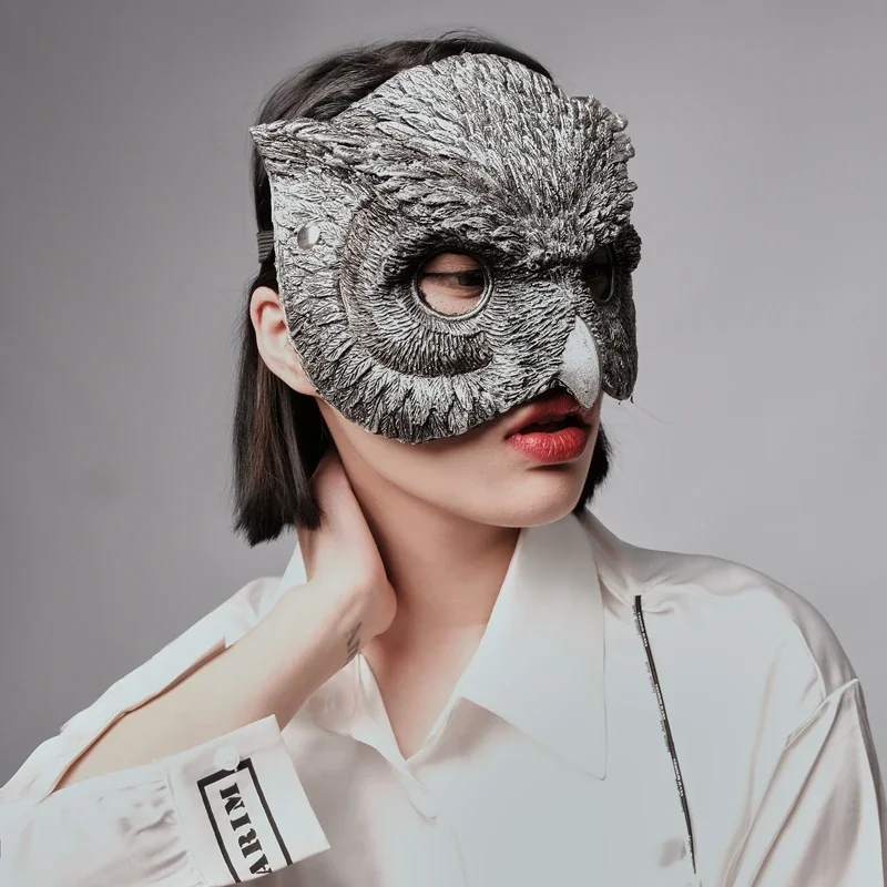 

Half Face Owl Mask Soft PU Eva Cosplay Costume Christmas Eye Cat Masks Easter Carnival Party Props Fancy Dress Masquerade Mask