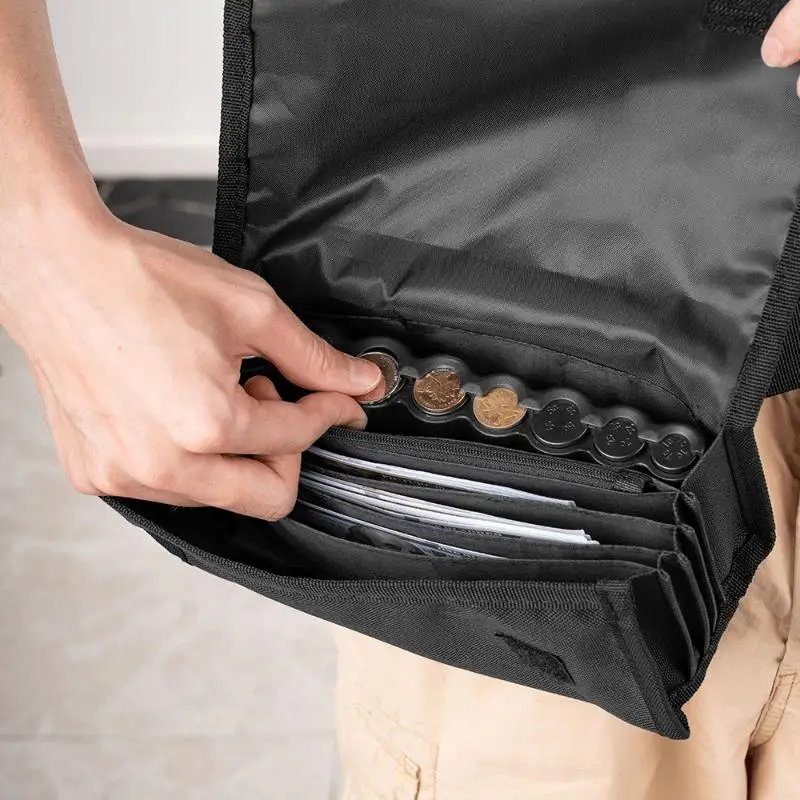 Mehrfach-Gürteltasche mit Euro-Münzfach, tragbare Münzaufbewahrung, Geldbox, Geldbörse für Kellner, Fahrer, Bargeld, Handy, sicher. – Detail 10