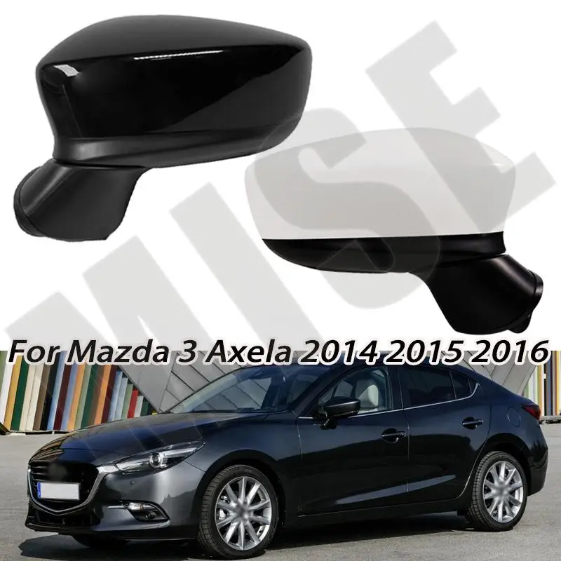 For Car Accessories Rear view Mirror Assembly For Mazda 3 Axela 2014 2015 2016 Auto 8 Pin Heater Electric folding Turn signal