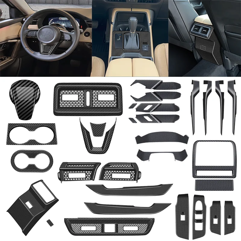 Full Interior Trim For Mazda CX-5 CX5 2026 2027 ABS Car Front Rear Air outlet handle Glass switch control gear shift panle Trim
