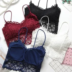 Sexy Lingerie Seamless Sport Bra Strapless Top Bra Girls Sunflower Lace Bras Push Up Bralette Brassiere for Women Underwear