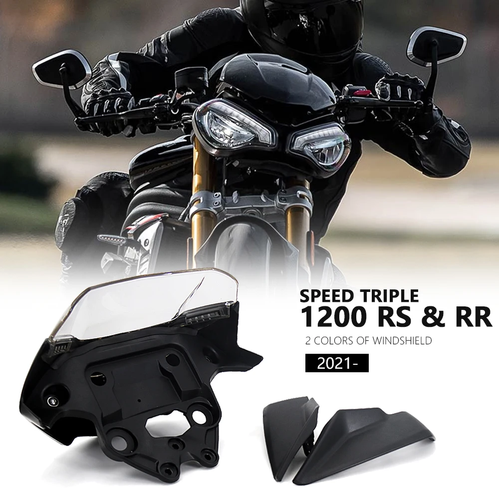 Motorcycle Accessorie Windshield Windscreen Visor Wind Screen Deflector Kit For SPEED TRIPLE 1200 RS RR 1200RR 1200RS 2021 2022-