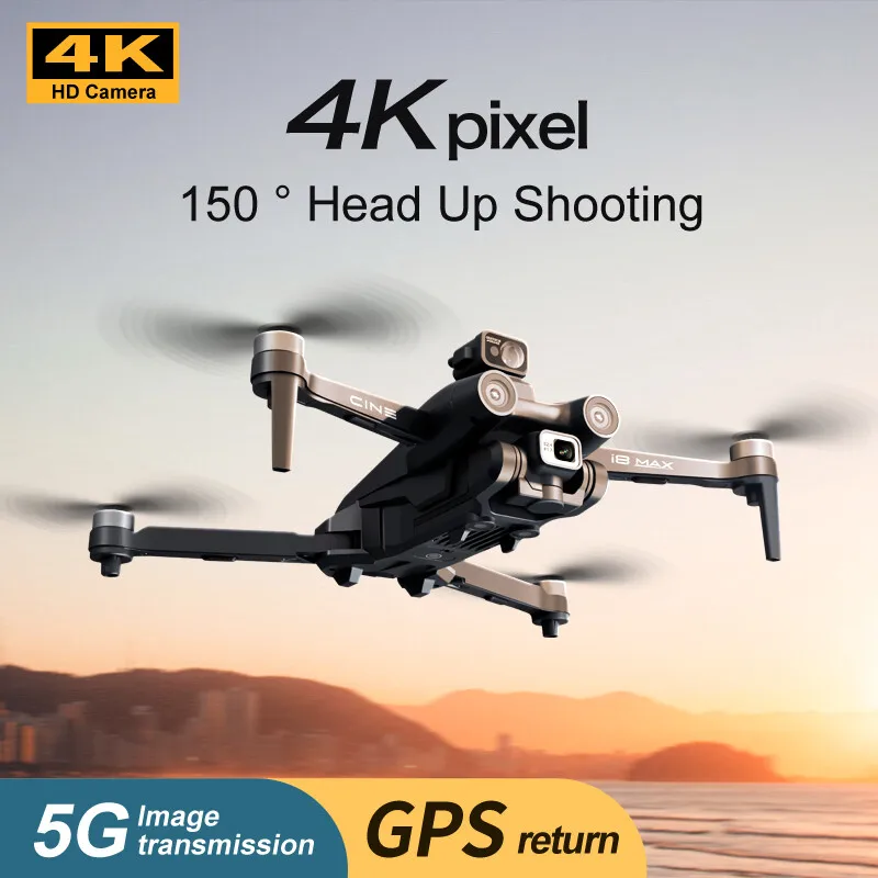 I8 MAX Remote Control Drone GPS WIFI FPV 4K Dual Camera 360° Obstacle Avoidance Smart Follow Trajectory Flight Quadcopter