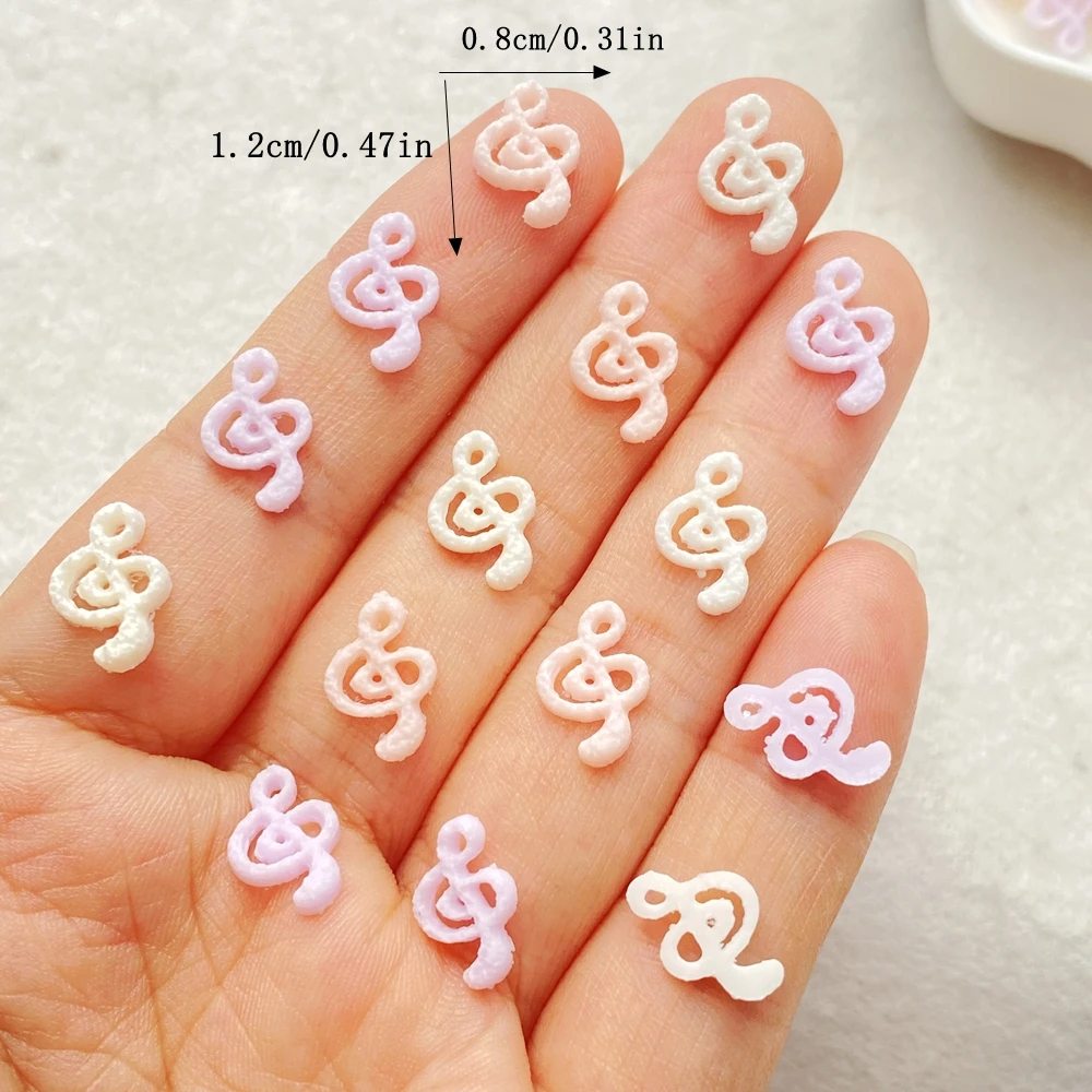 50pcs Mix Resin Mini Pink Musical Symbol Nail Art Flatback Stone Applique DIY Christmas Charms Scrapbook Decor Crafts