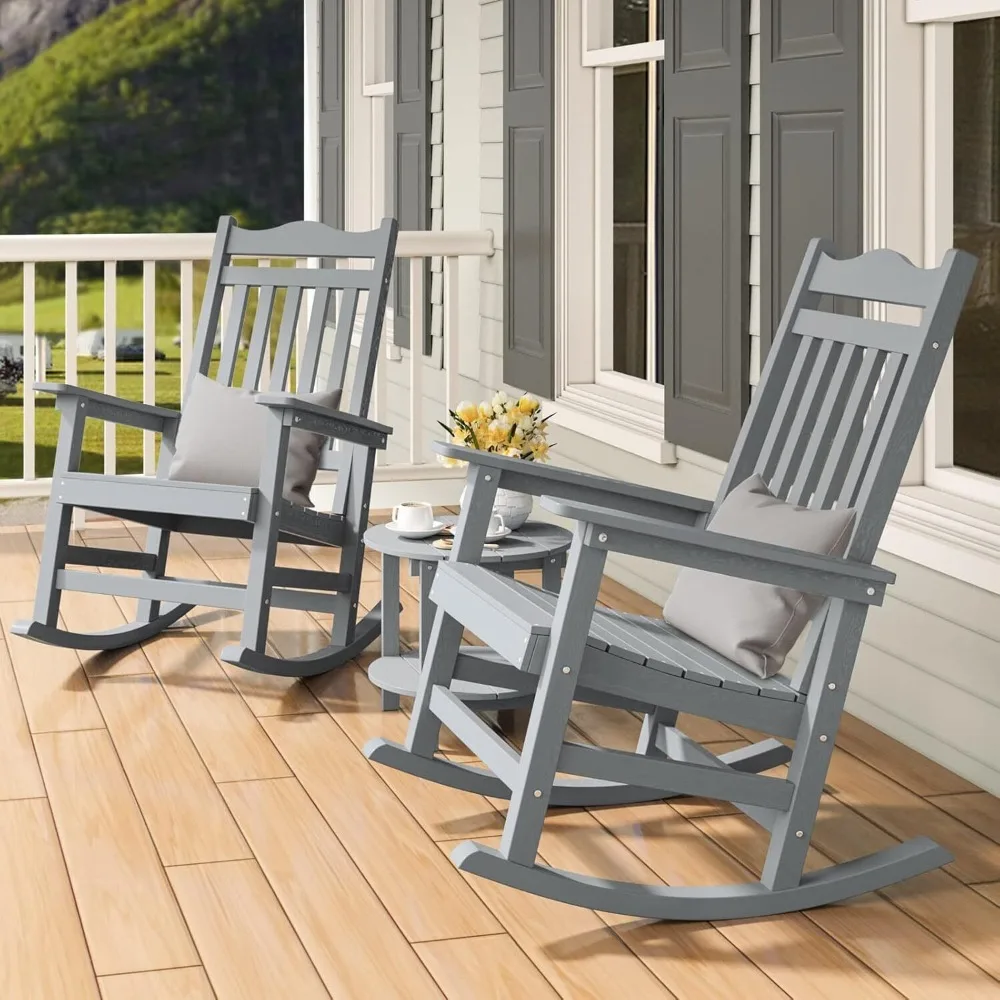 

2-х шт. всепогодные кресла-качалки Adirondack с подушкой и регулируемой спинкой