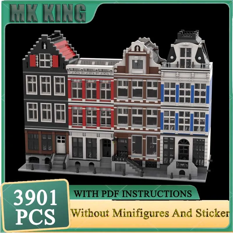 

Модель City Street View Moc Building Bricks Amsterdam Canal House Модель Технологические блоки Подарок Рождественская игрушка DIY Сборка