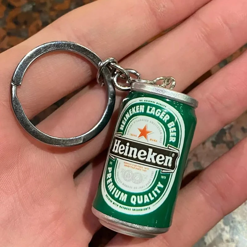 Simulation Canned Beer Pendant Cute Keychain Backpack Jewelry Car Key Chain Accessories For Men Boyfriend Gifts Wholesale