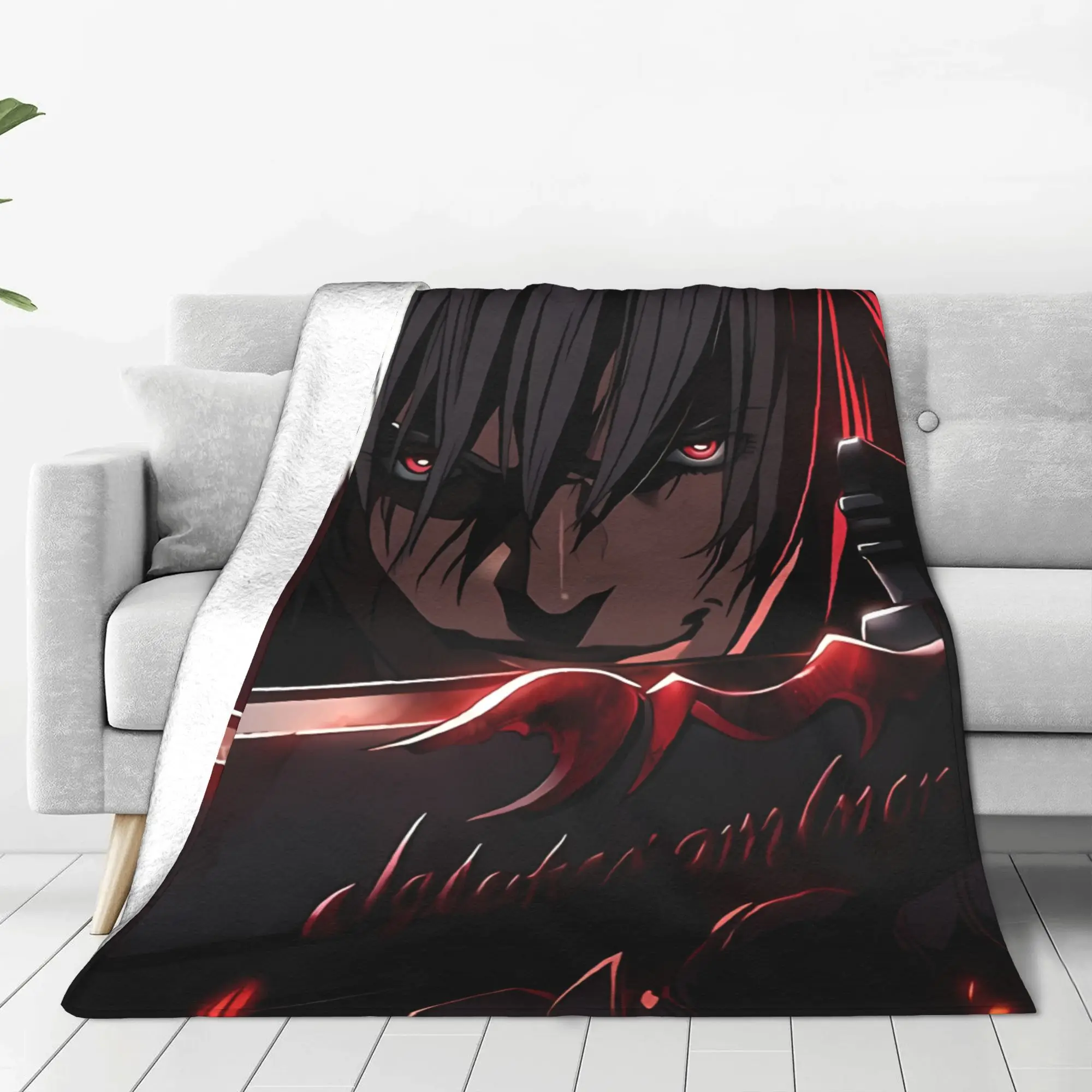 1PC Home Cutecore White Haired Swordsman D-Devil May Cry Blanket Super Cosy Plush Home Living Room Sofa Halloween