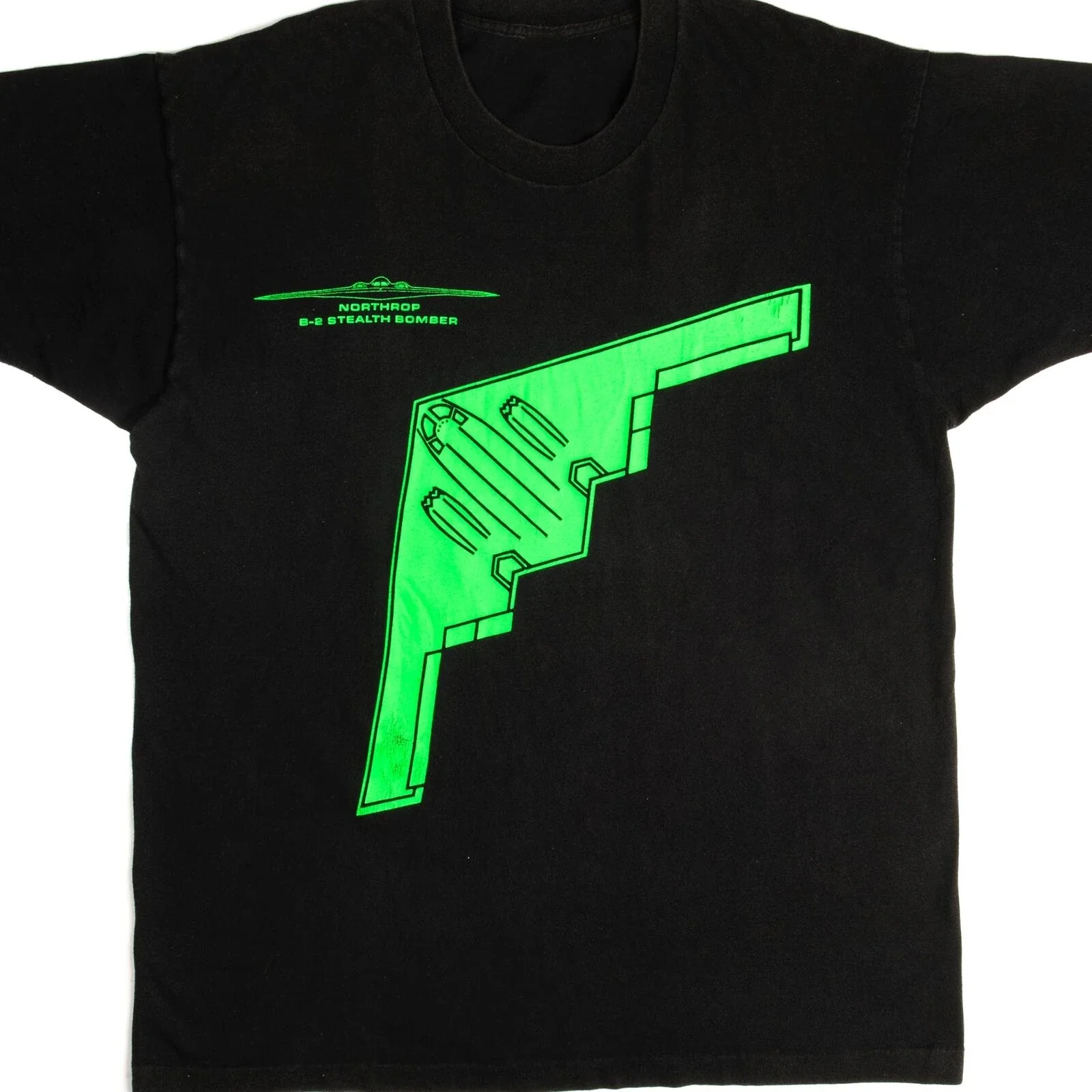 

2 Sides Vintage USAF US Air Force B-2 Stealth Bomber Tee Shirt Men's 100% Cotton Casual T-shirts Loose Top Size S-3XL