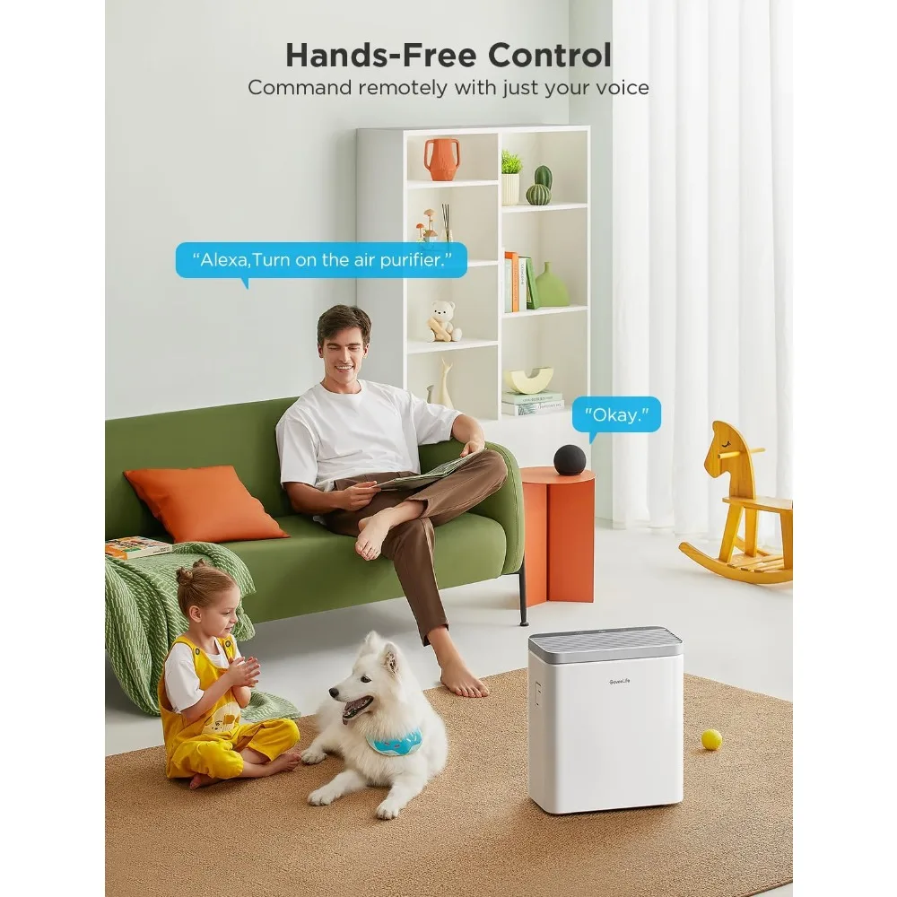 Smart Air Purifier for Home Large Rooms, Covers up to 1046 ft², PM2.5 Monitor, HEPA Sleep Mode,