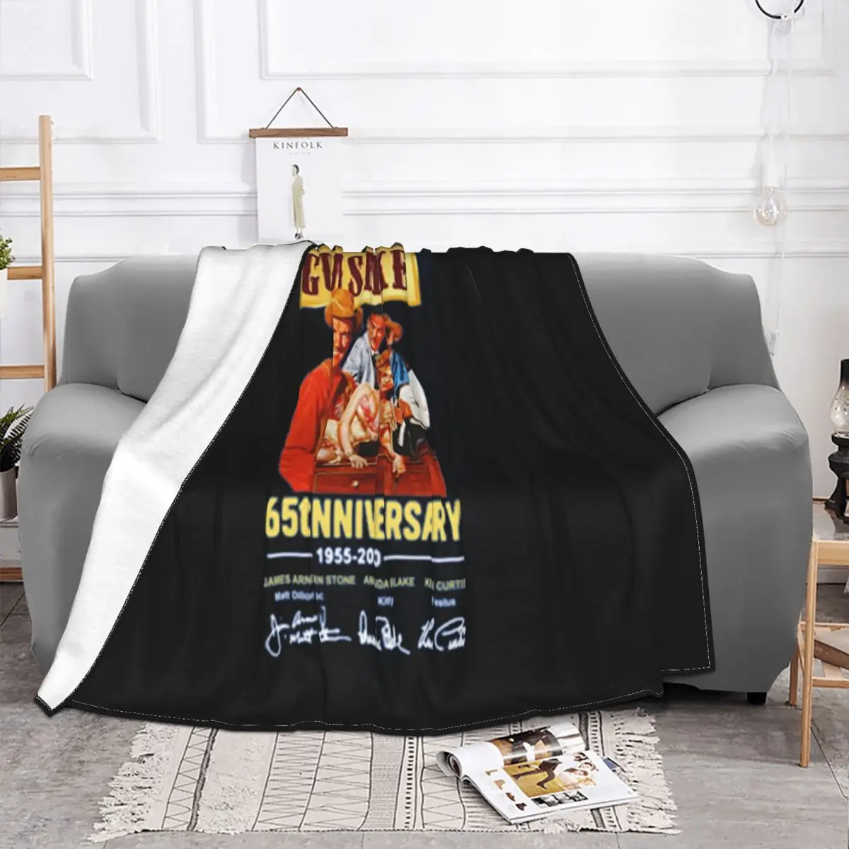 Gunsmoke Tv Movies 65Th Anniversary 1955'2020 Signature 2021 Cotton Animal More Size Tops Throw Blanket