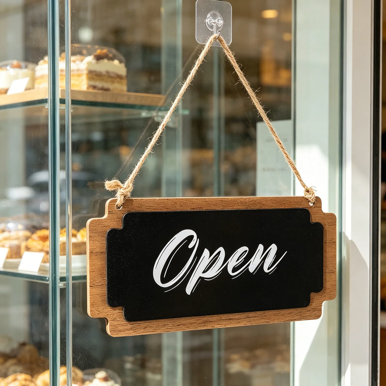 Double Sided Wood Sign for Business Natural Wood Grain Hanging Open Closed Sign Board Restaurant Cafe Store Hours Outdoor