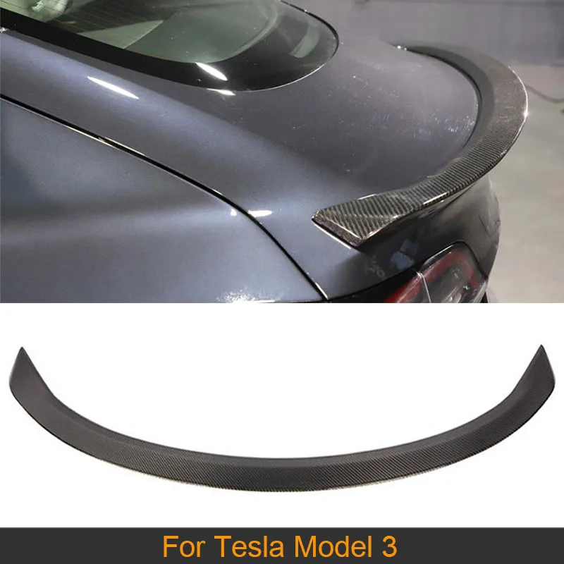 Carbon Fiber Rear Trunk Spoiler Wing For Tesla Model 3 2016 - 2020 Car Rear Tail Trunk Spoiler Boot Lip Wing Spoiler