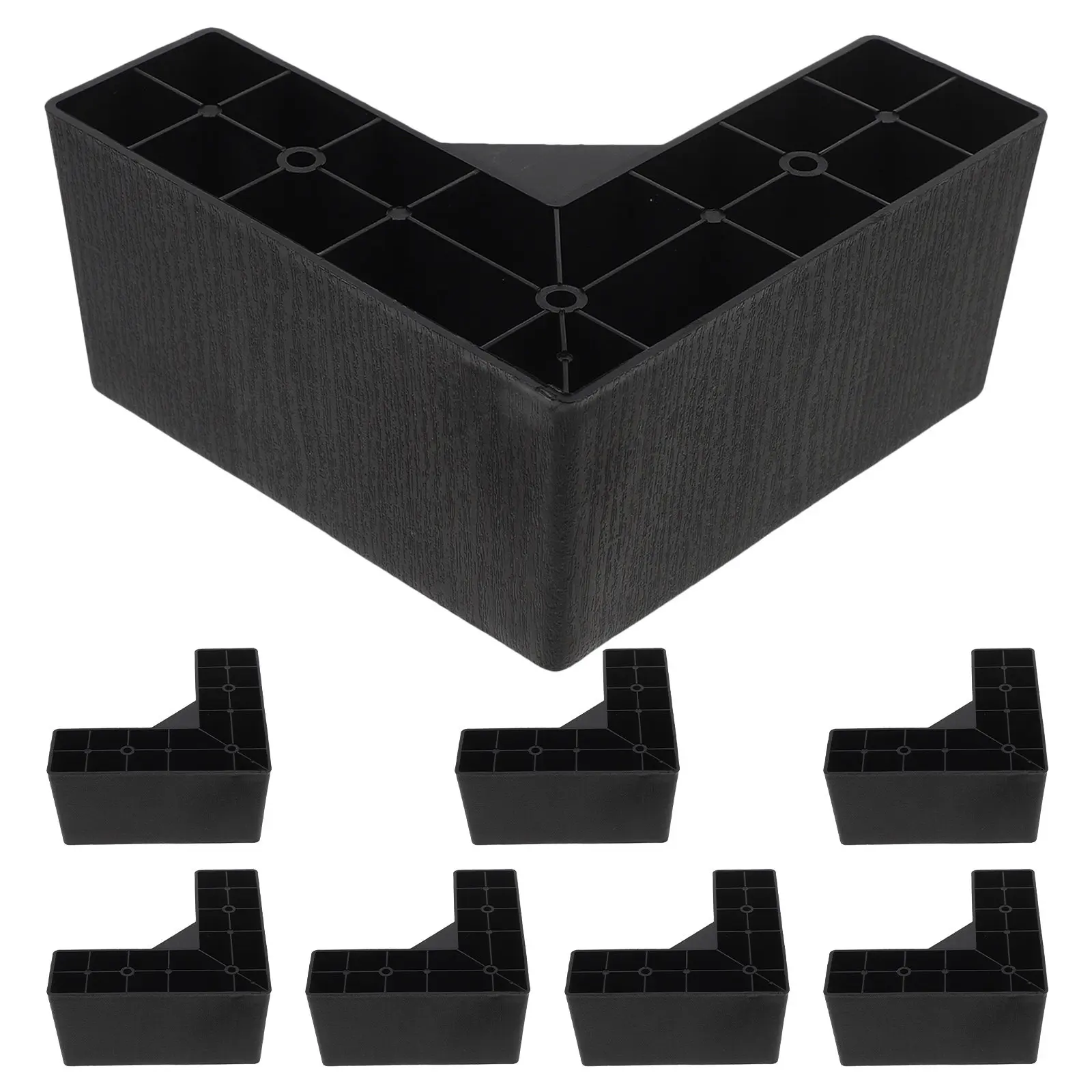 

8Pcs Moisture Proof Elevated Furniture Legs L-Shaped Plastic Sofa Chair Bed Leg Replacement Strong Stable Support for Home